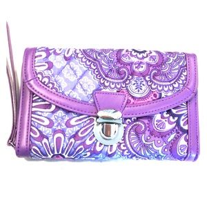 Vera Bradley turnlock large wallet Lilac NWOT